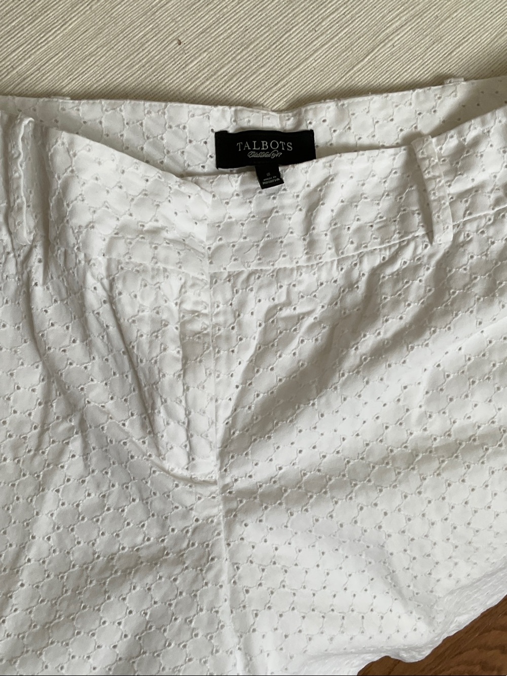 Talbots White Eyelet A-Line Skirt